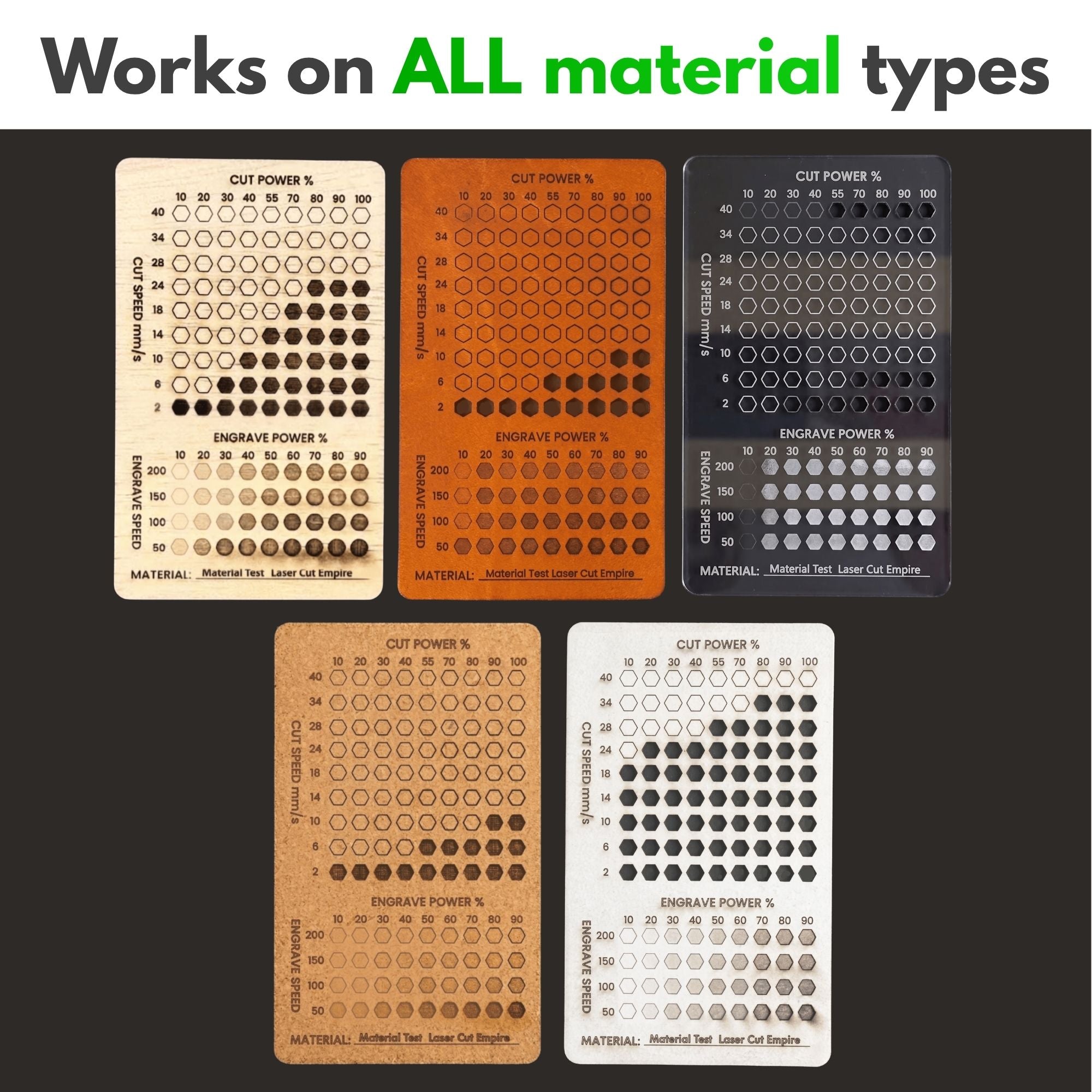 xTool Laser Test Pack