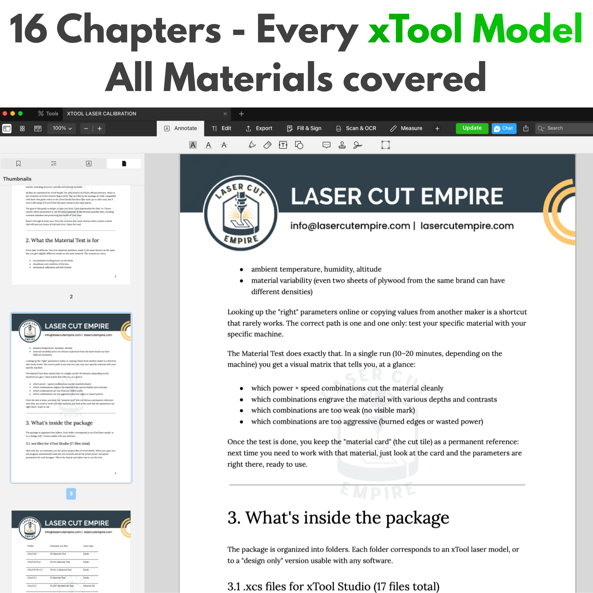 xTool Laser Test Pack